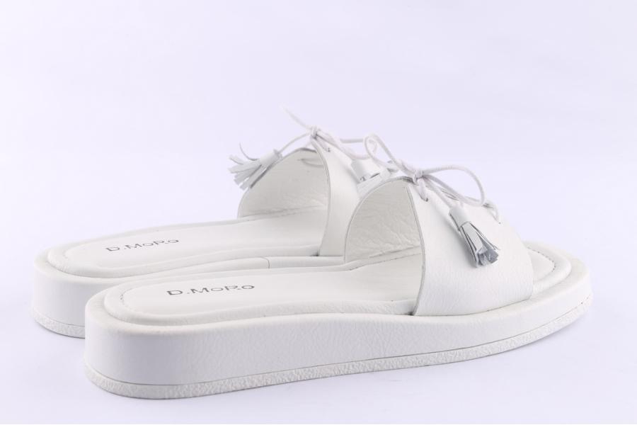 D.moro Shoes Women Leather Slippers For Summer: TAŞ-335 White (Wholesale)