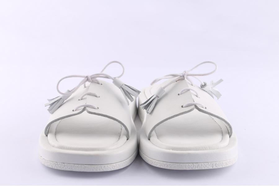D.moro Shoes Women Leather Slippers For Summer: TAŞ-335 White (Wholesale)