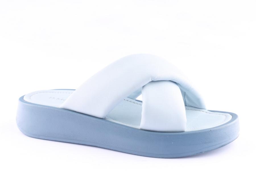 D.moro Shoes Women Leather Slippers For Summer: TAŞ-342 Baby Blue (Wholesale)
