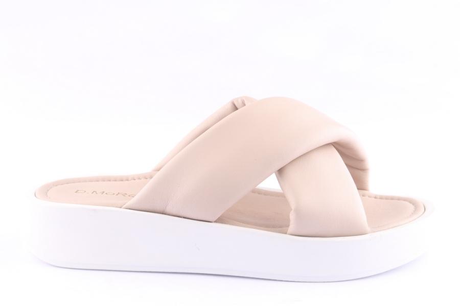 d.moro shoes Women Leather Slippers for Summer: TAŞ-342 Beige (Wholesale)