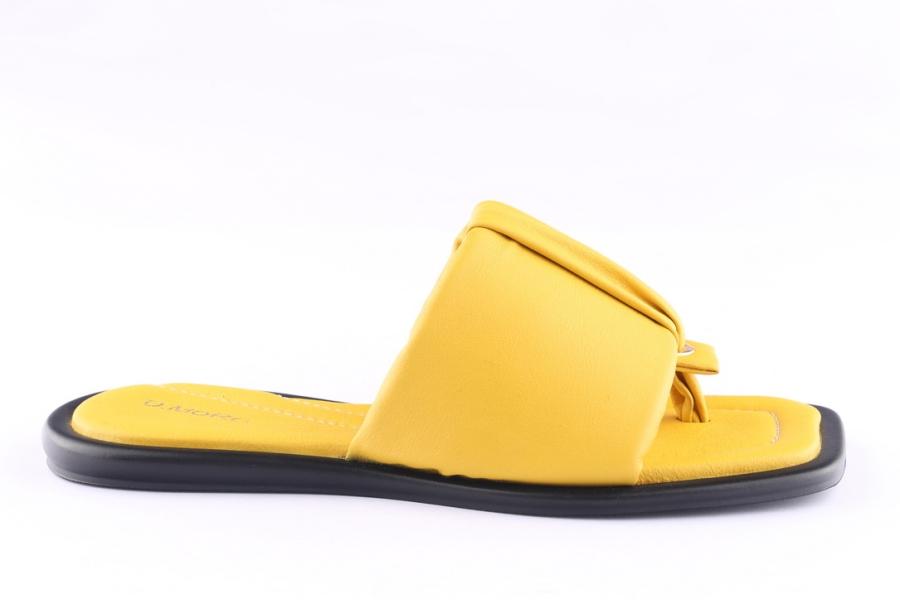 d.moro shoes Women Leather Slippers for Summer: TAŞ-343 Yellow (Wholesale)