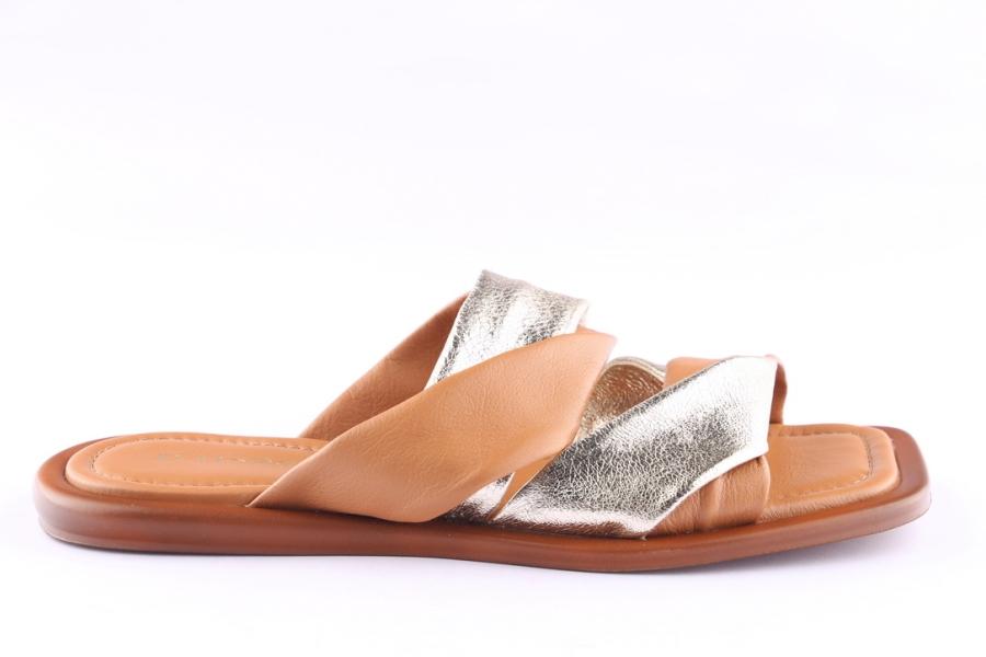 d.moro shoes Women Leather Slippers for Summer: TAŞ-344 Tan (Wholesale)