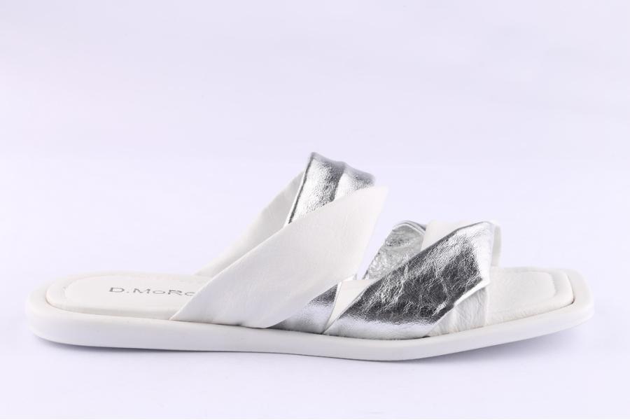d.moro shoes Women Leather Slippers for Summer: TAŞ-344 White (Wholesale)