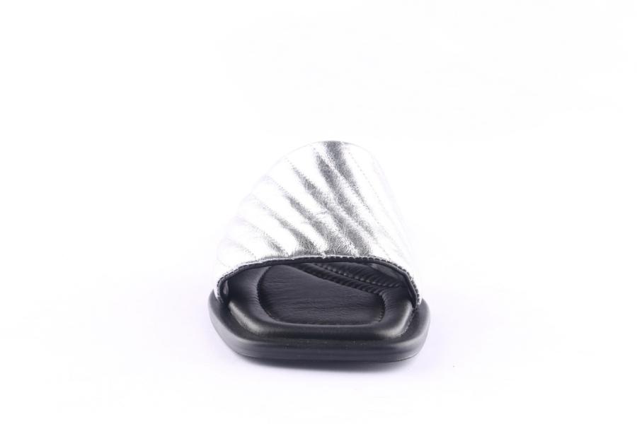 D.moro Shoes Women Leather Slippers For Summer: TAŞ-345 Silver (Wholesale)