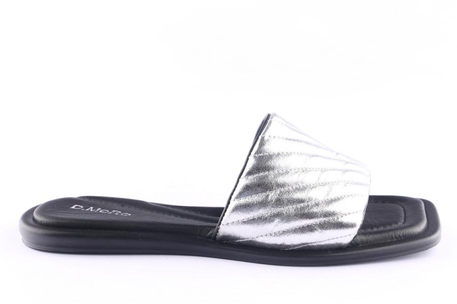 d.moro shoes Women Leather Slippers for Summer: TAŞ-345 Silver (Wholesale)