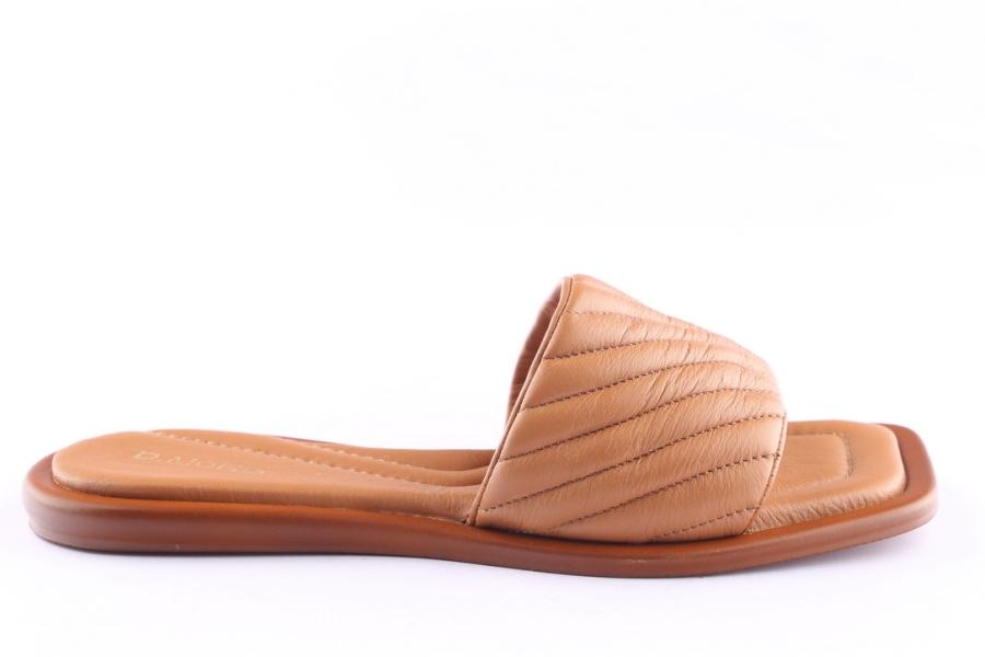 d.moro shoes Women Leather Slippers for Summer: TAŞ-345 Tan (Wholesale)