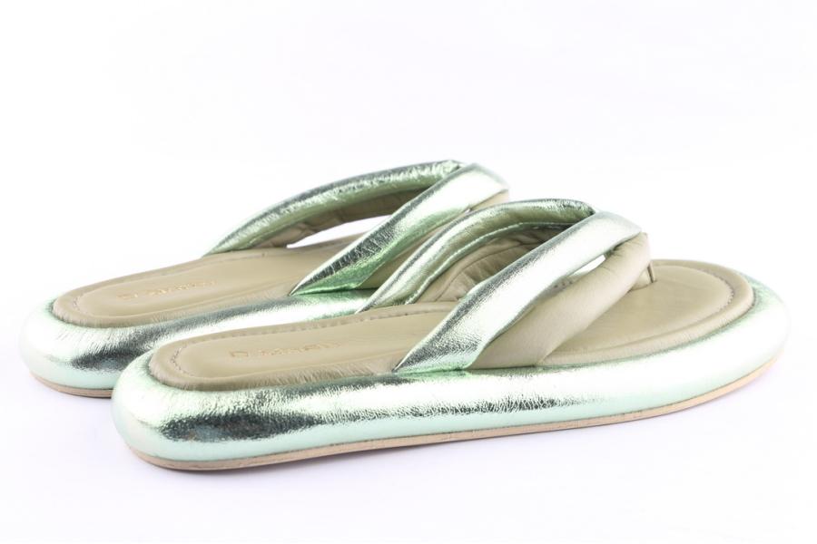 D.moro Shoes Women Leather Slippers For Summer: TAŞ-347 Green (Wholesale)