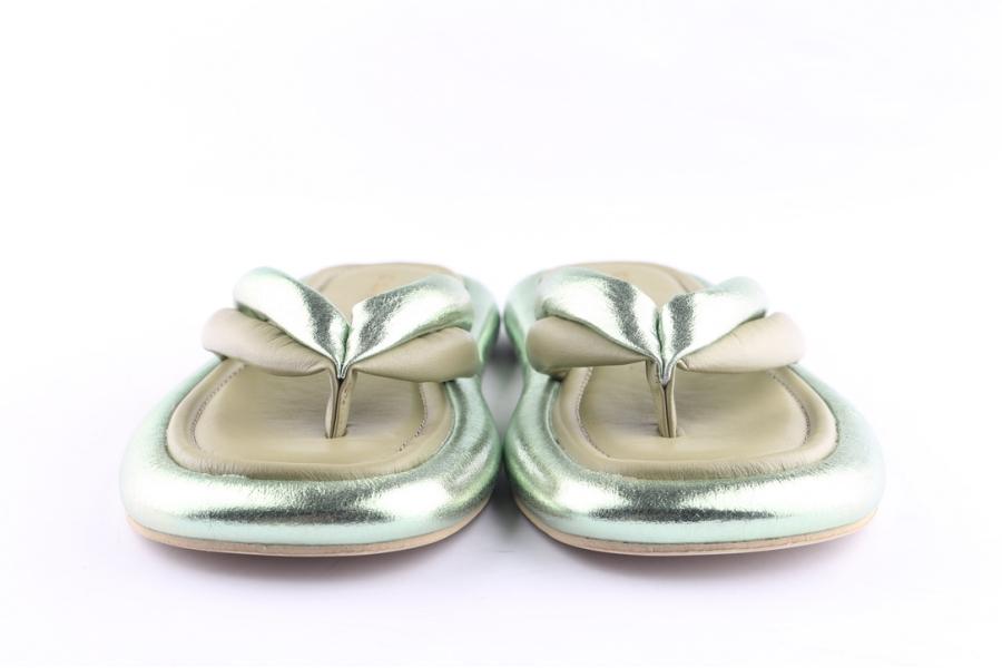 D.moro Shoes Women Leather Slippers For Summer: TAŞ-347 Green (Wholesale)