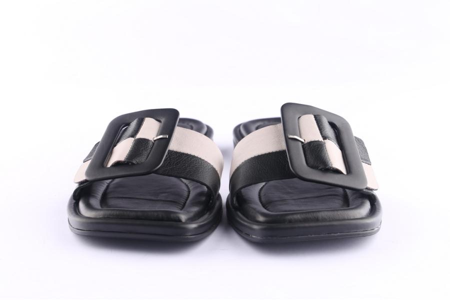 D.moro Shoes Women Leather Slippers For Summer: TAŞ-349 Black (Wholesale)