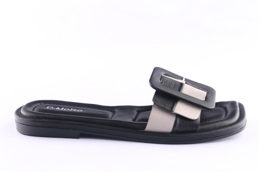 d.moro shoes Women Leather Slippers for Summer: TAŞ-349 Black (Wholesale)