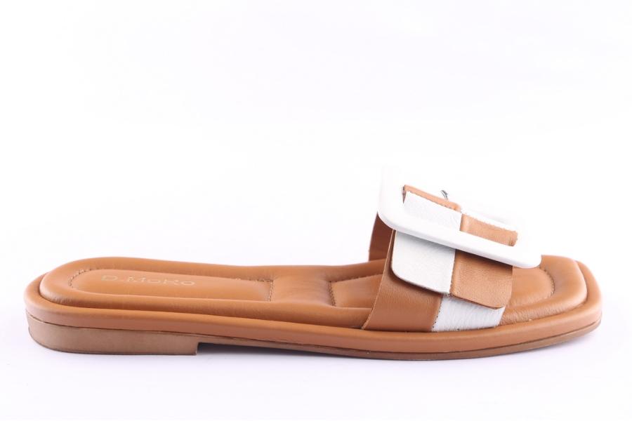 d.moro shoes Women Leather Slippers for Summer: TAŞ-349 Tan (Wholesale)