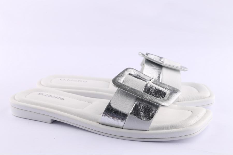 D.moro Shoes Women Leather Slippers For Summer: TAŞ-349 White (Wholesale)