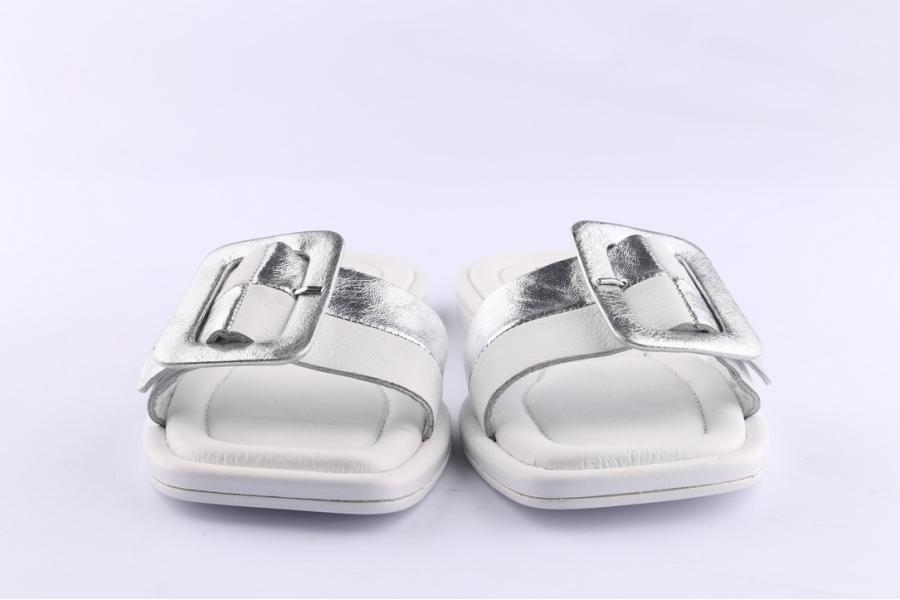 D.moro Shoes Women Leather Slippers For Summer: TAŞ-349 White (Wholesale)
