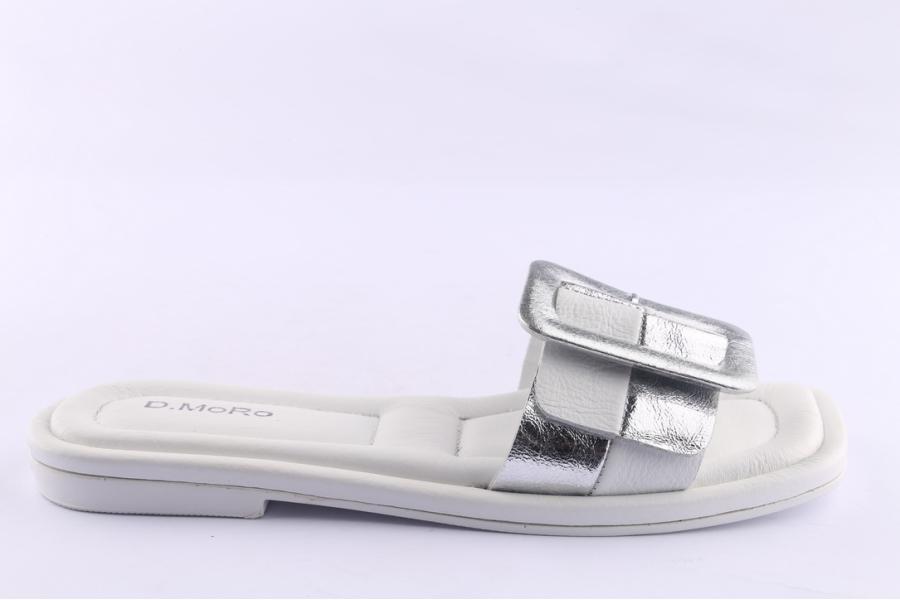 d.moro shoes Women Leather Slippers for Summer: TAŞ-349 White (Wholesale)