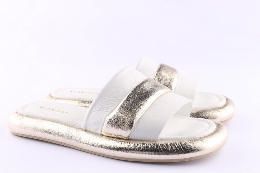 D.moro Shoes Women Leather Slippers For Summer: TAŞ-351 White (Wholesale)