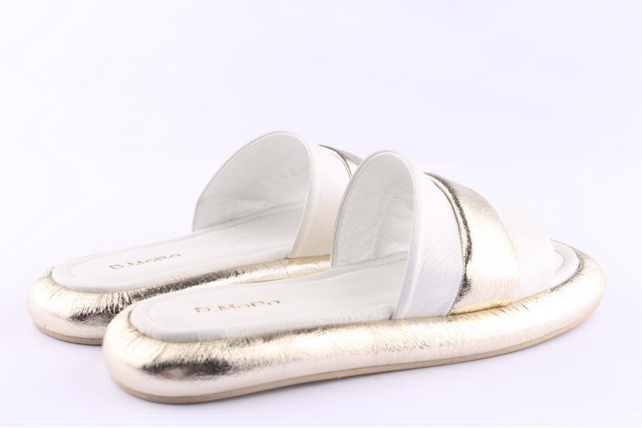 D.moro Shoes Women Leather Slippers For Summer: TAŞ-351 White (Wholesale)