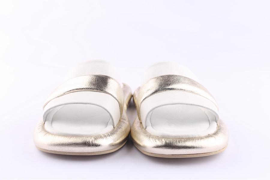 D.moro Shoes Women Leather Slippers For Summer: TAŞ-351 White (Wholesale)