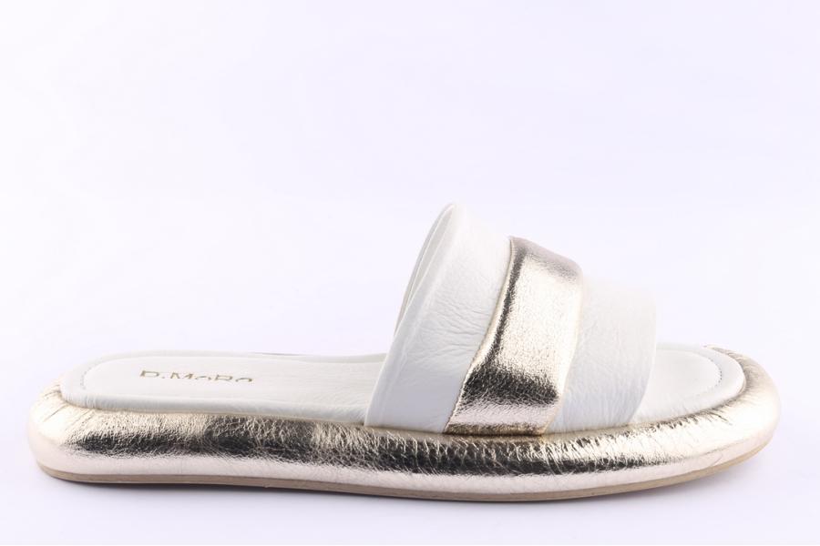 d.moro shoes Women Leather Slippers for Summer: TAŞ-351 White (Wholesale)