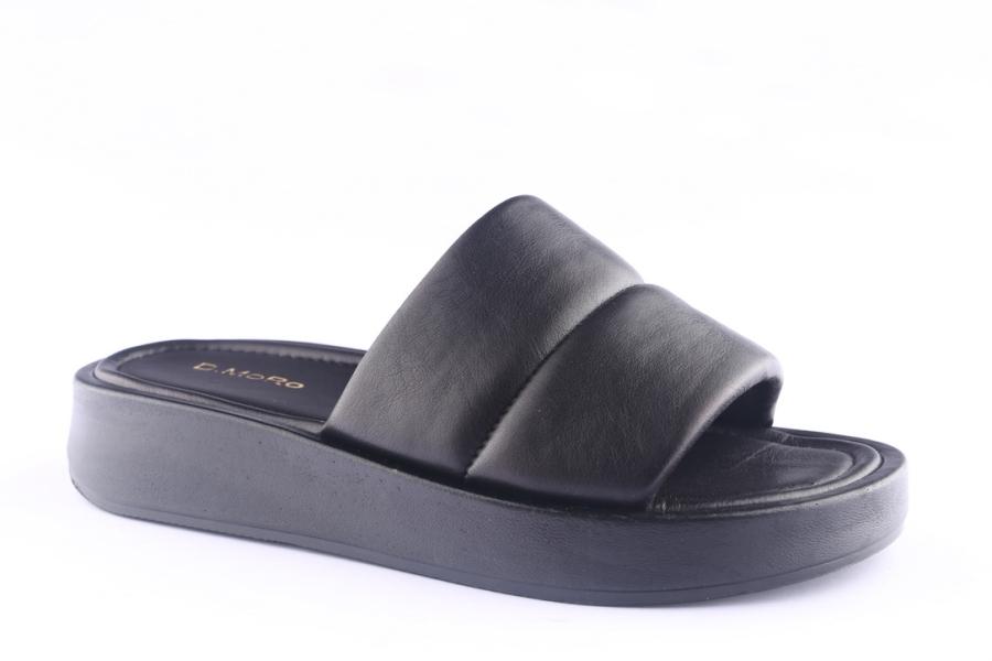 D.moro Shoes Women Leather Slippers For Summer: TAŞ-352 Black (Wholesale)