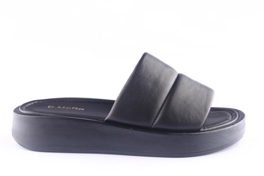 d.moro shoes Women Leather Slippers for Summer: TAŞ-352 Black (Wholesale)