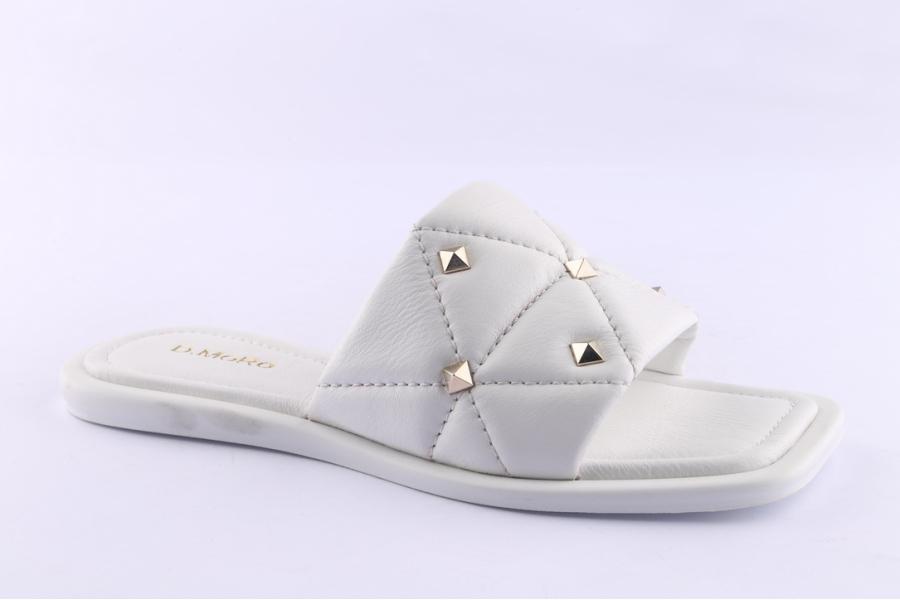 D.moro Shoes Women Leather Slippers For Summer: TAŞ-364 White (Wholesale)