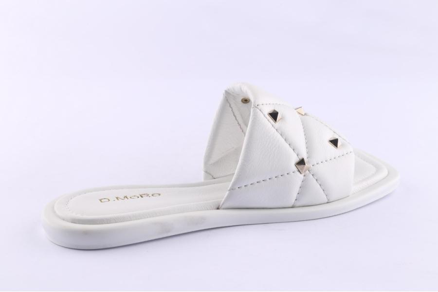 D.moro Shoes Women Leather Slippers For Summer: TAŞ-364 White (Wholesale)