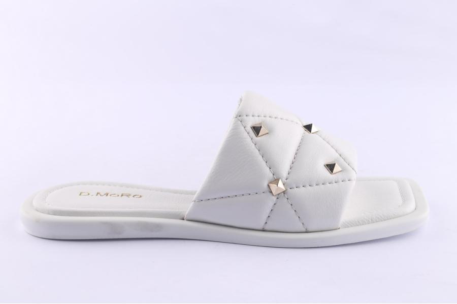 d.moro shoes Women Leather Slippers for Summer: TAŞ-364 White (Wholesale)