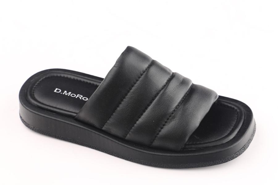 d.moro shoes Women Leather Slippers for summer: TAŞ-46 Black Leather (Wholesale)
