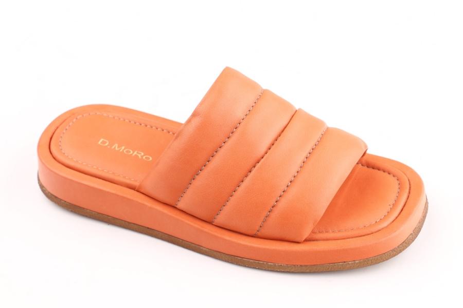 d.moro shoes Women Leather Slippers for summer: TAŞ-46 Orange Leather (Wholesale)