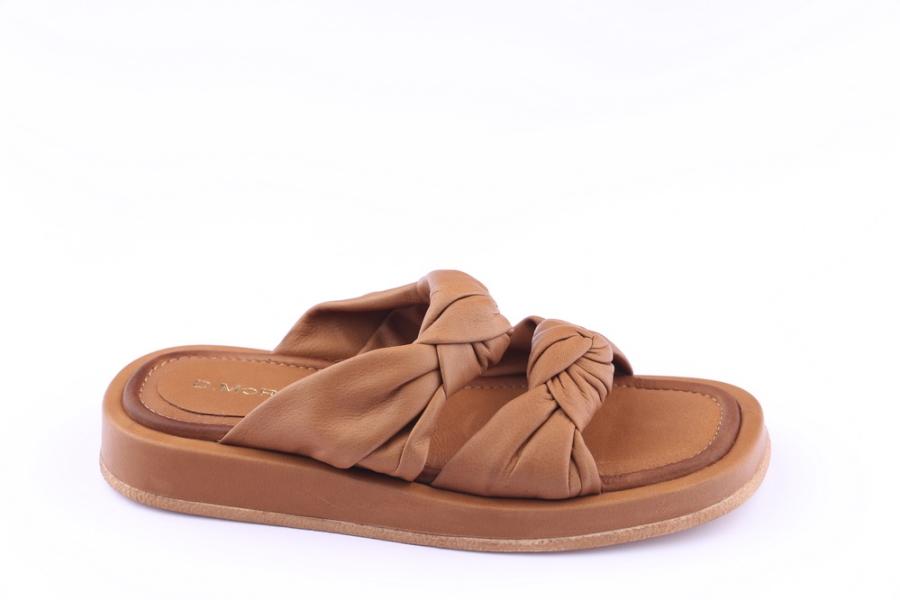 d.moro shoes Women Leather Slippers for summer: TAŞ-53 Brown Leather (Wholesale)