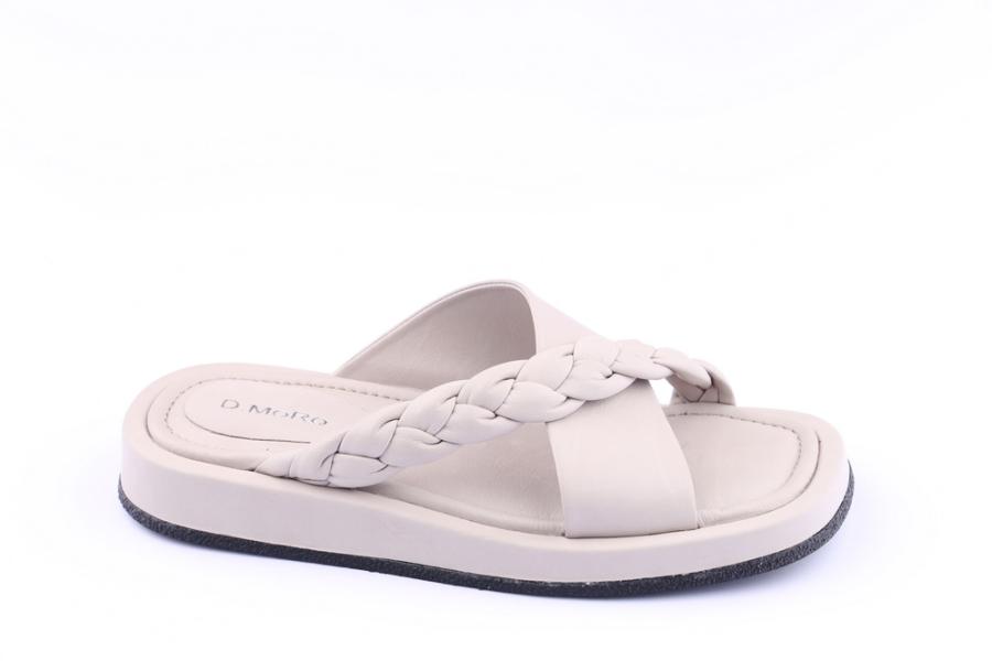 d.moro shoes Women Leather Slippers for summer: TAŞ-55 Cream Leather (Wholesale)