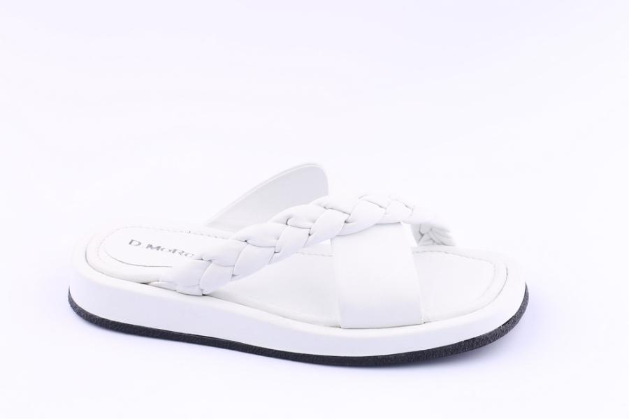 d.moro shoes Women Leather Slippers for summer: TAŞ-55 White Leather (Wholesale)