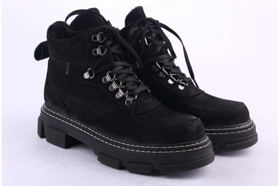 D.moro Shoes Women Nubuck Leather Ankle Boots For Winter: 20612 Black (Wholesale)