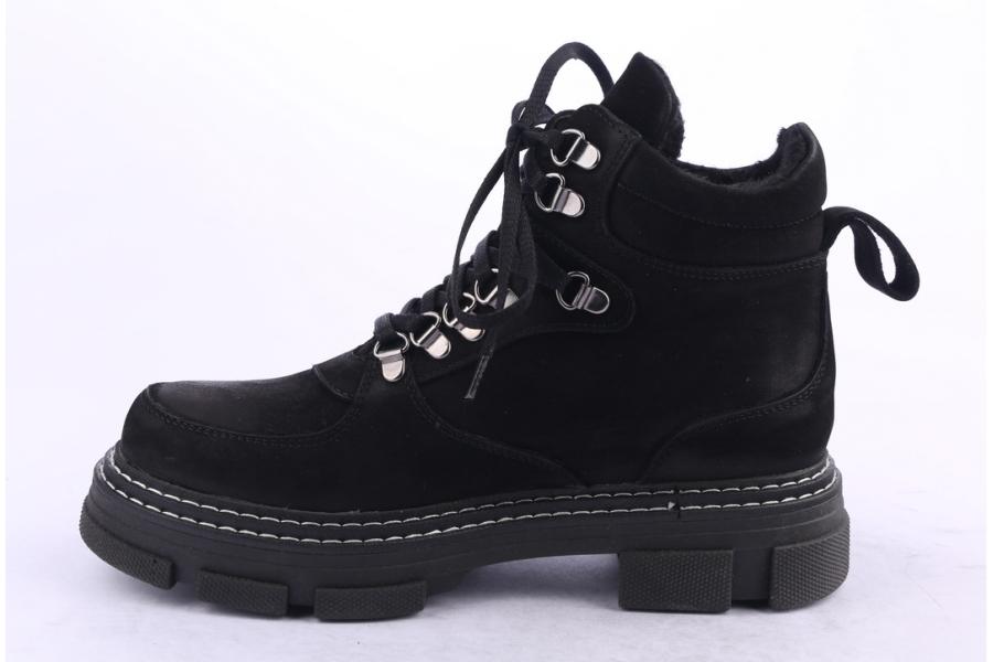 D.moro Shoes Women Nubuck Leather Ankle Boots For Winter: 20612 Black (Wholesale)