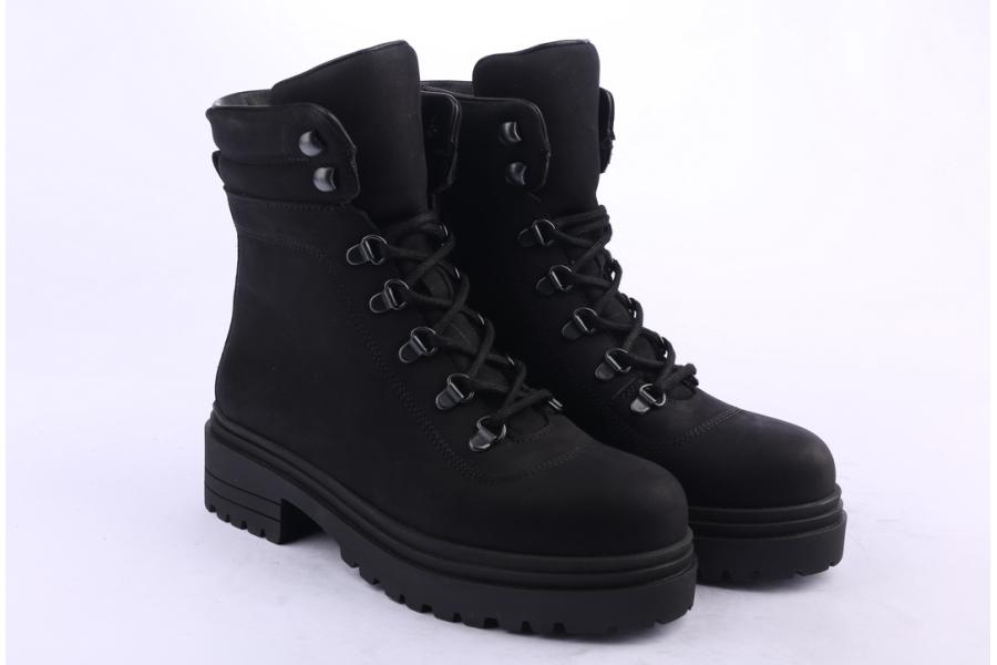 D.moro Shoes Women Nubuck Leather Ankle Boots For Winter: 252C Black (Wholesale)