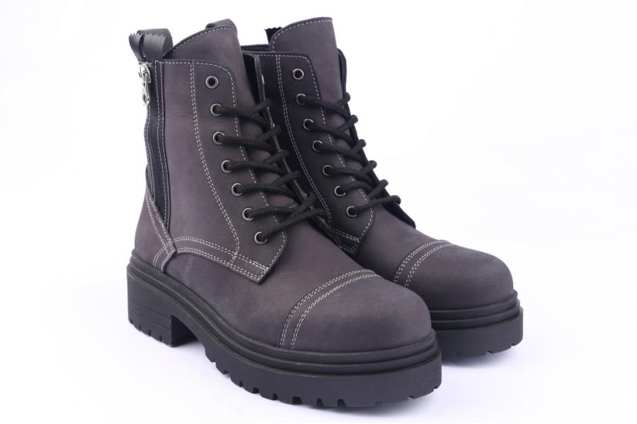 D.moro Shoes Women Nubuck Leather Ankle Boots For Winter: 252E Grey (Wholesale)