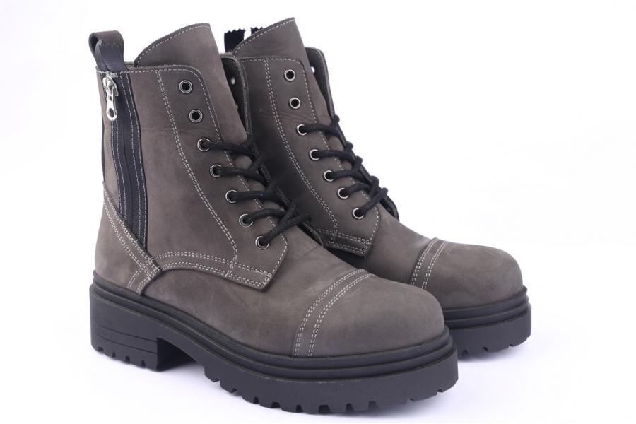 D.moro Shoes Women Nubuck Leather Ankle Boots For Winter: 252E Grey (Wholesale)