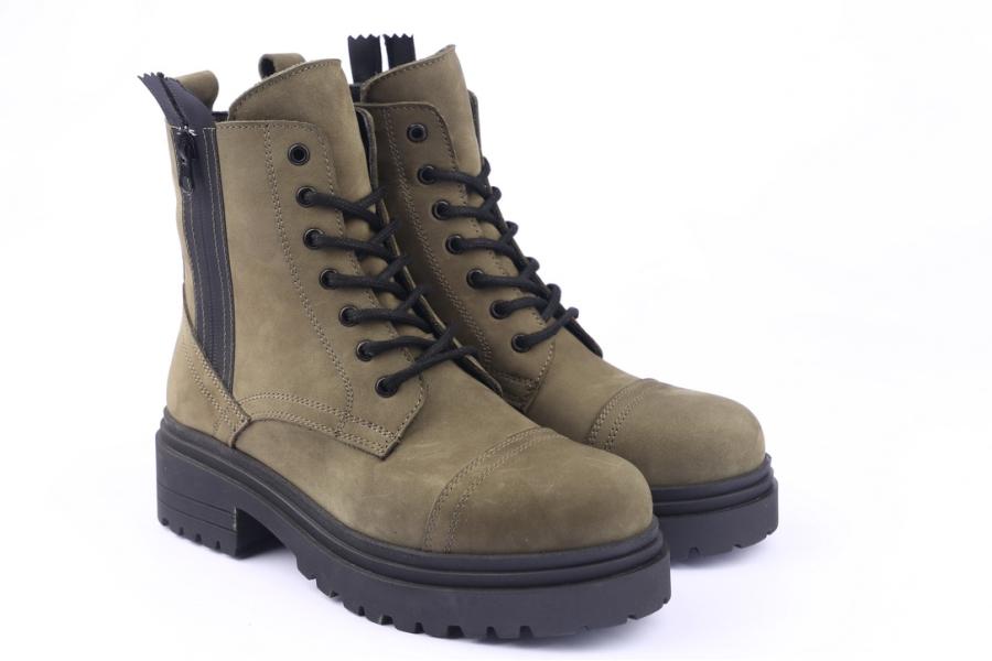 D.moro Shoes Women Nubuck Leather Ankle Boots For Winter: 252E Khaki (Wholesale)