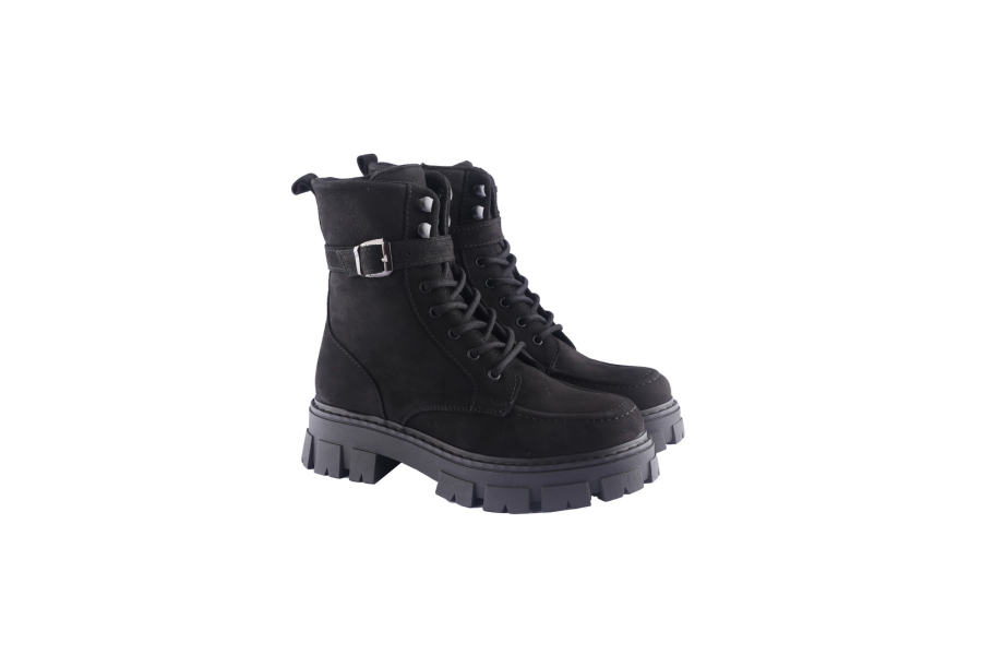 D.moro Shoes Women Nubuck Leather Ankle Boots For Winter: 504A Black (Wholesale)