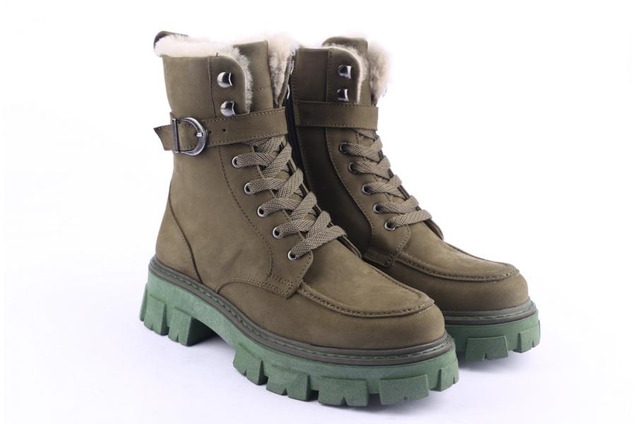 D.moro Shoes Women Nubuck Leather Ankle Boots For Winter: 504A Green (Wholesale)