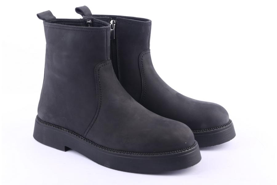 D.moro Shoes Women Nubuck Leather Ankle Boots For Winter: 545H Black (Wholesale)
