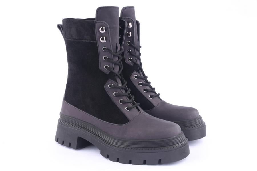 D.moro Shoes Women Nubuck Leather Ankle Boots For Winter: 574D Black (Wholesale)