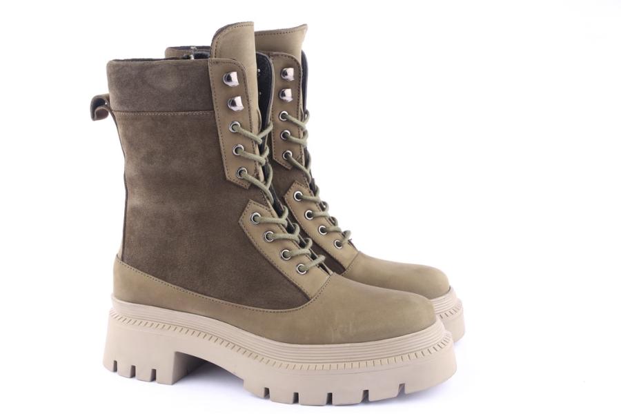 D.moro Shoes Women Nubuck Leather Ankle Boots For Winter: 574D Green (Wholesale)