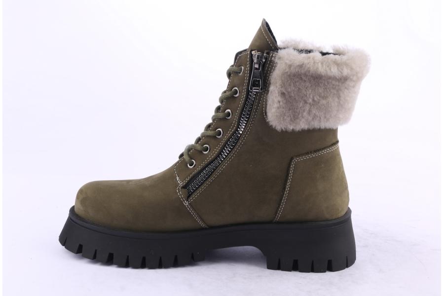 D.moro Shoes Women Nubuck Leather Ankle Boots For Winter: 652E Green (Wholesale)