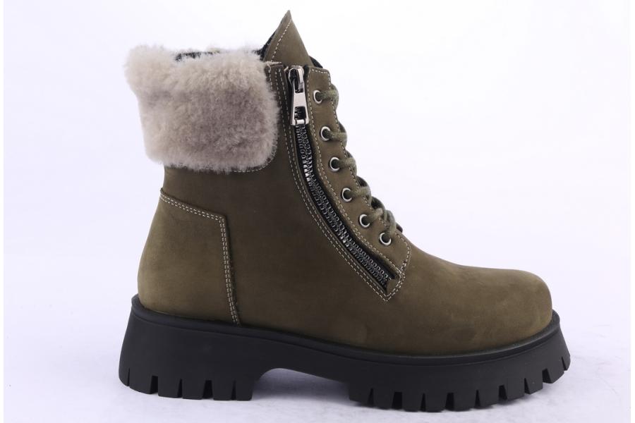 d.moro shoes Women nubuck leather Ankle Boots for Winter: 652E Green (Wholesale)