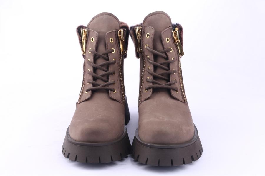 D.moro Shoes Women Nubuck Leather Ankle Boots For Winter: 652E Khaki (Wholesale)