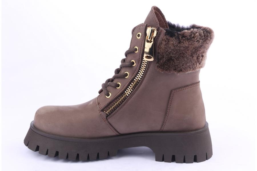 D.moro Shoes Women Nubuck Leather Ankle Boots For Winter: 652E Khaki (Wholesale)