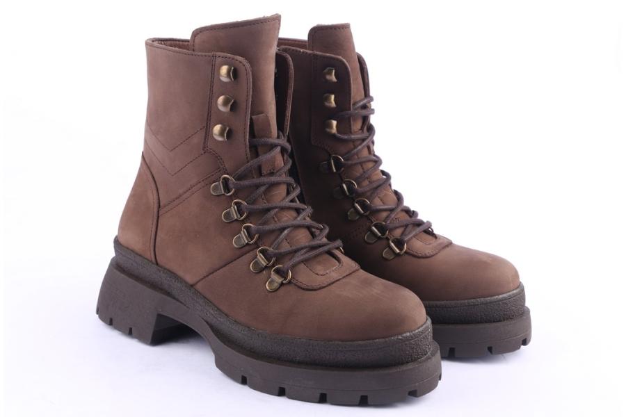 D.moro Shoes Women Nubuck Leather Ankle Boots For Winter: 656E Brown (Wholesale)