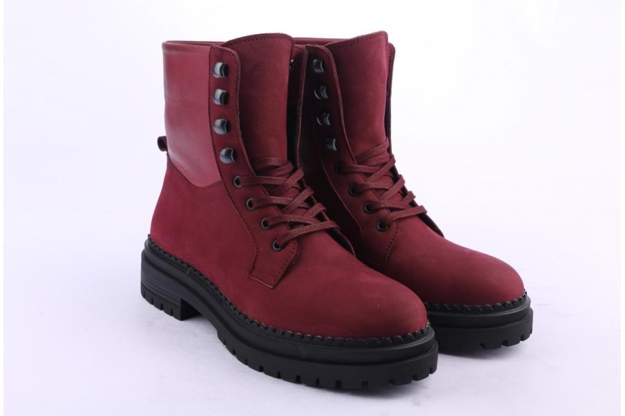D.moro Shoes Women Nubuck Leather Ankle Boots For Winter: LAURA3 Burgundy (Wholesale)