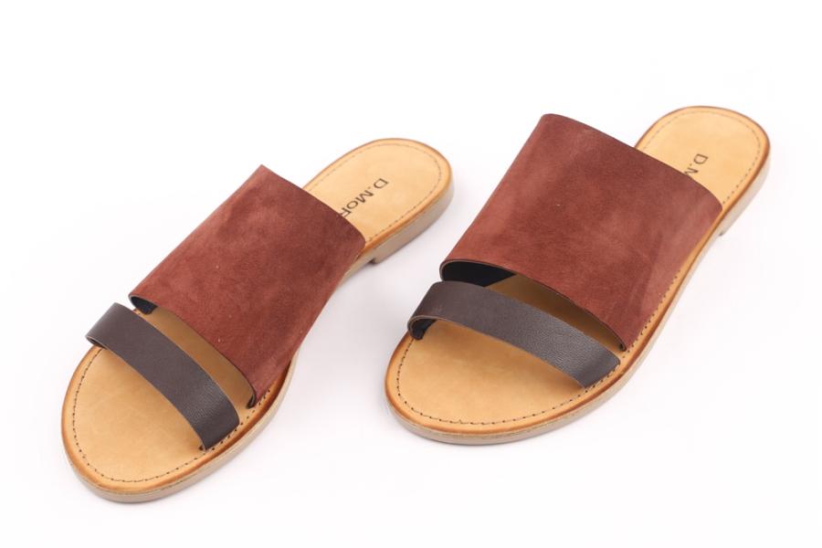 d.moro shoes Women Nubuck leather Slippers for summer: MORO-21 Brown Black Nubuck leather (Wholesale)